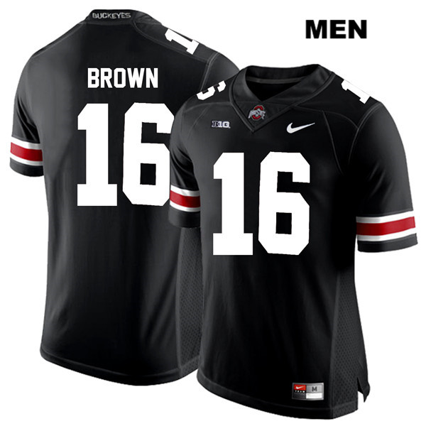 Ohio State Buckeyes Men's Cameron Brown #16 White Number Black Authentic Nike College NCAA Stitched Football Jersey WS19Q33BX